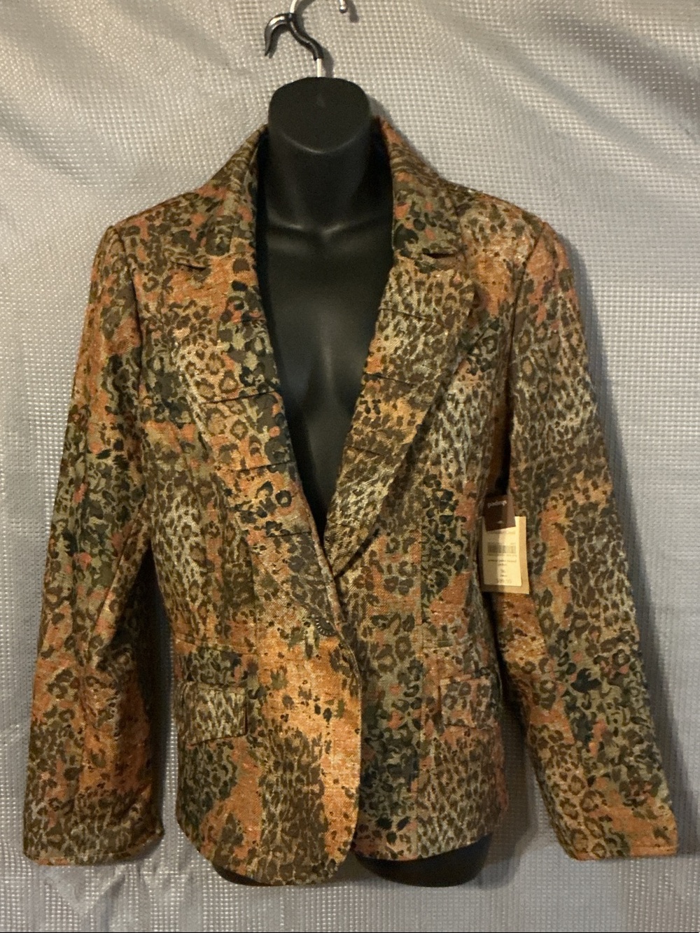 Coldwater Creek Women's Leopard-Print Blazer in Brown and Olive